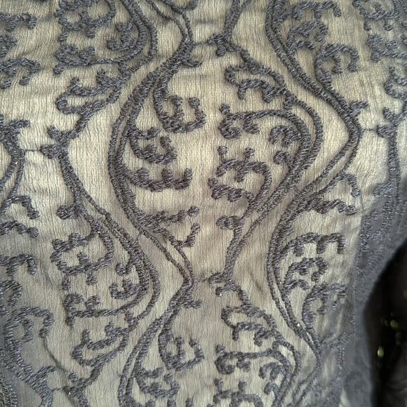 Loft | Sheer Lace Long Sleeve Shirt Size S - Picture 2 of 10